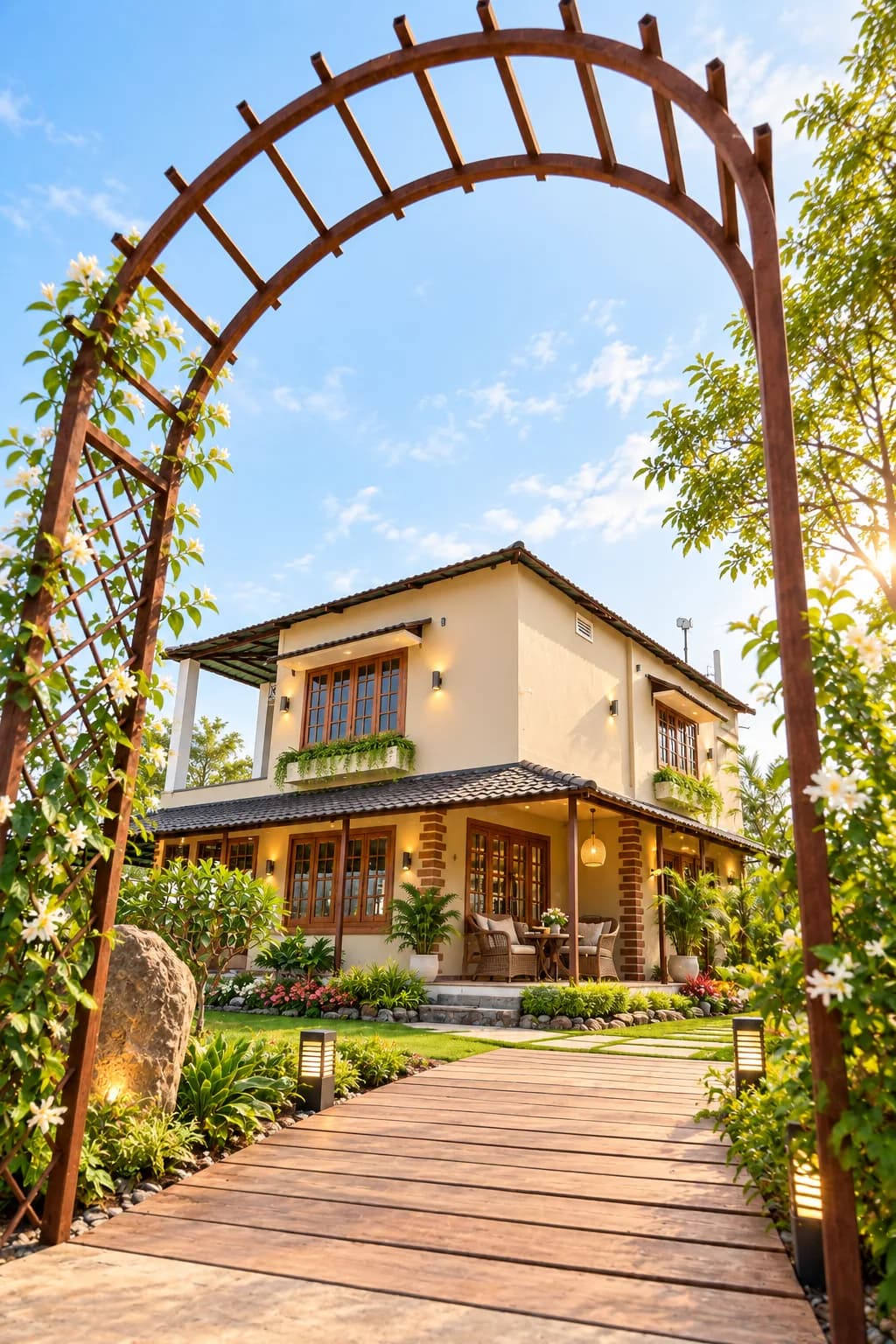 Home Stay Cottage (Peacock Villa) garden pathway and exterior