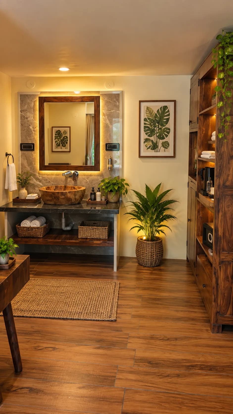 Row Cottage (Serenity Stays) washbasin and interior details